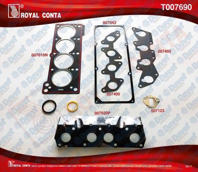 ROYAL T007690 Ust Takim Conta Renault Clio I Expres R19 R9 1.4 8v E7j E6j